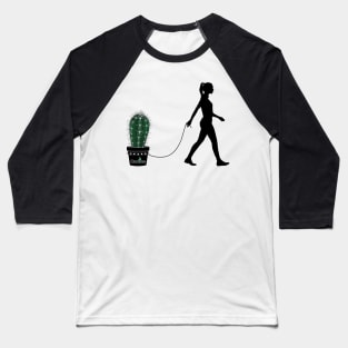 "Here Boy!" a woman taking a cactus for a walk Baseball T-Shirt